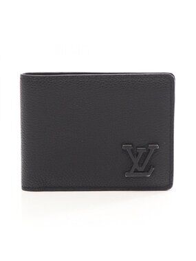 Louis Vuitton Bifold Wallet Portefeuille Multiple LV Aerogram Noir Leather